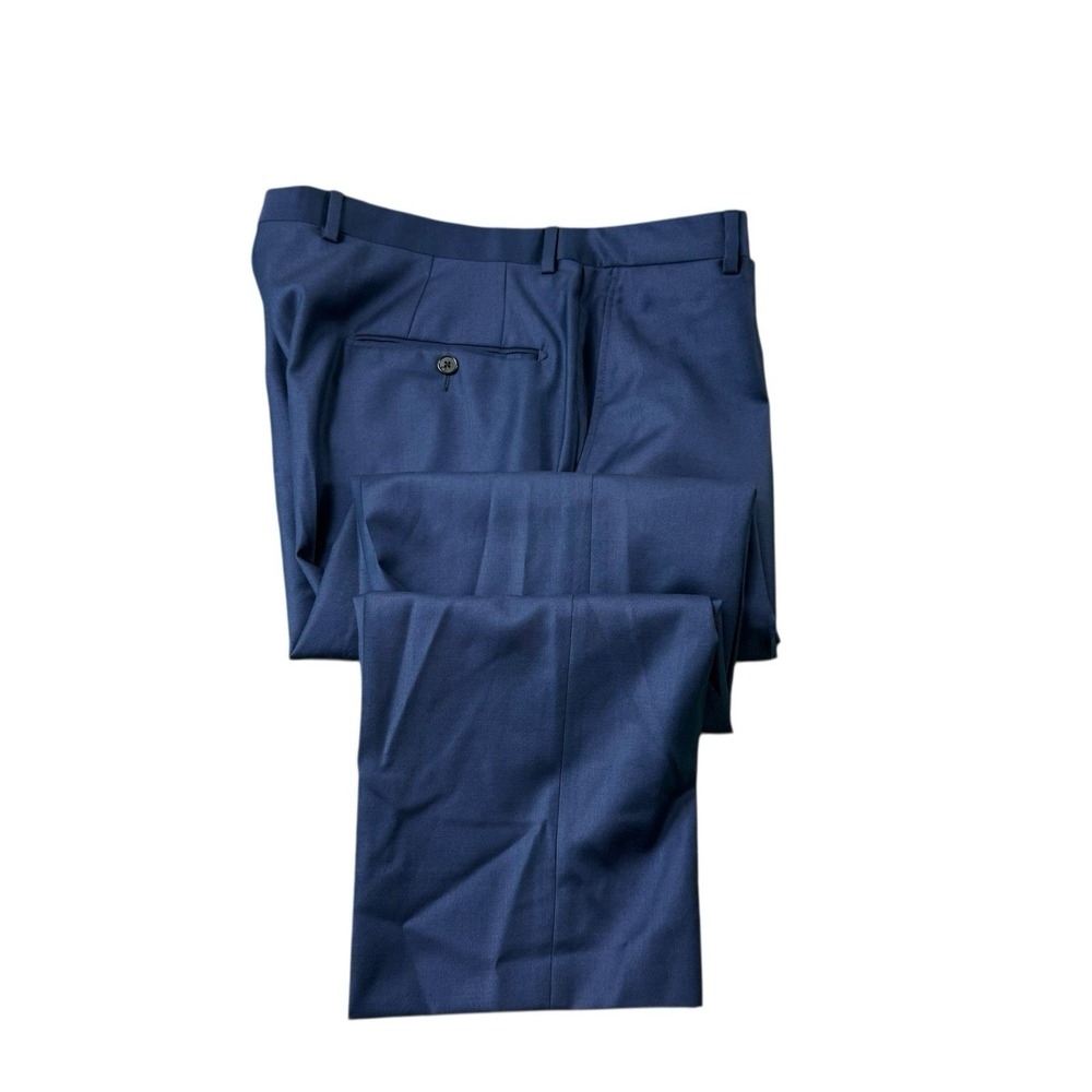 Hickey‎ Freeman Beacon Flat Front Current Men's Blue Trouser Size 36x29
